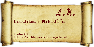 Leichtman Miklós névjegykártya